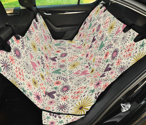 Girly Heart And Flower Pattern Print Pet Car Back Seat Cover