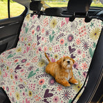 Girly Heart And Flower Pattern Print Pet Car Back Seat Cover