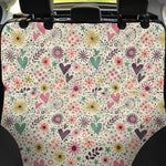 Girly Heart And Flower Pattern Print Pet Car Back Seat Cover