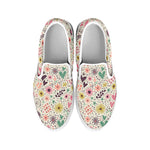 Girly Heart And Flower Pattern Print White Slip On Shoes