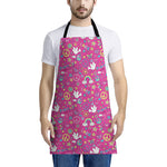 Girly Peace Sign And Love Pattern Print Apron