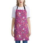 Girly Peace Sign And Love Pattern Print Apron