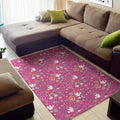 Girly Peace Sign And Love Pattern Print Floor Mat