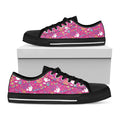 Girly Peace Sign And Love Pattern Print Black Low Top Sneakers