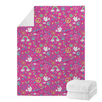 Girly Peace Sign And Love Pattern Print Blanket
