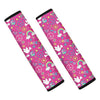 Girly Peace Sign And Love Pattern Print Car Seat Belt Covers