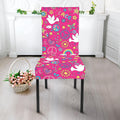 Girly Peace Sign And Love Pattern Print Dining Chair Slipcover