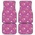 Girly Peace Sign And Love Pattern Print Front and Back Car Floor Mats