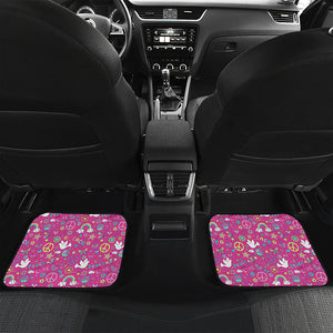 Girly Peace Sign And Love Pattern Print Front and Back Car Floor Mats