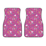 Girly Peace Sign And Love Pattern Print Front Car Floor Mats
