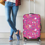Girly Peace Sign And Love Pattern Print Luggage Cover