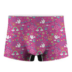 Girly Peace Sign And Love Pattern Print Men's Boxer Briefs