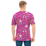 Girly Peace Sign And Love Pattern Print Men's T-Shirt