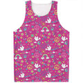Girly Peace Sign And Love Pattern Print Men's Tank Top