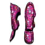 Girly Peace Sign And Love Pattern Print Muay Thai Shin Guard