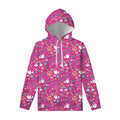 Girly Peace Sign And Love Pattern Print Pullover Hoodie