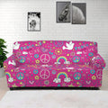 Girly Peace Sign And Love Pattern Print Sofa Cover