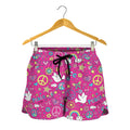Girly Peace Sign And Love Pattern Print Women's Shorts
