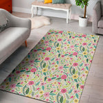 Girly Spring Flower Pattern Print Area Rug