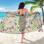 Girly Spring Flower Pattern Print Beach Sarong Wrap
