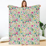 Girly Spring Flower Pattern Print Blanket