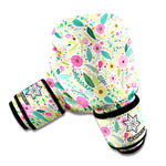 Girly Spring Flower Pattern Print Boxing Gloves