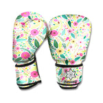 Girly Spring Flower Pattern Print Boxing Gloves