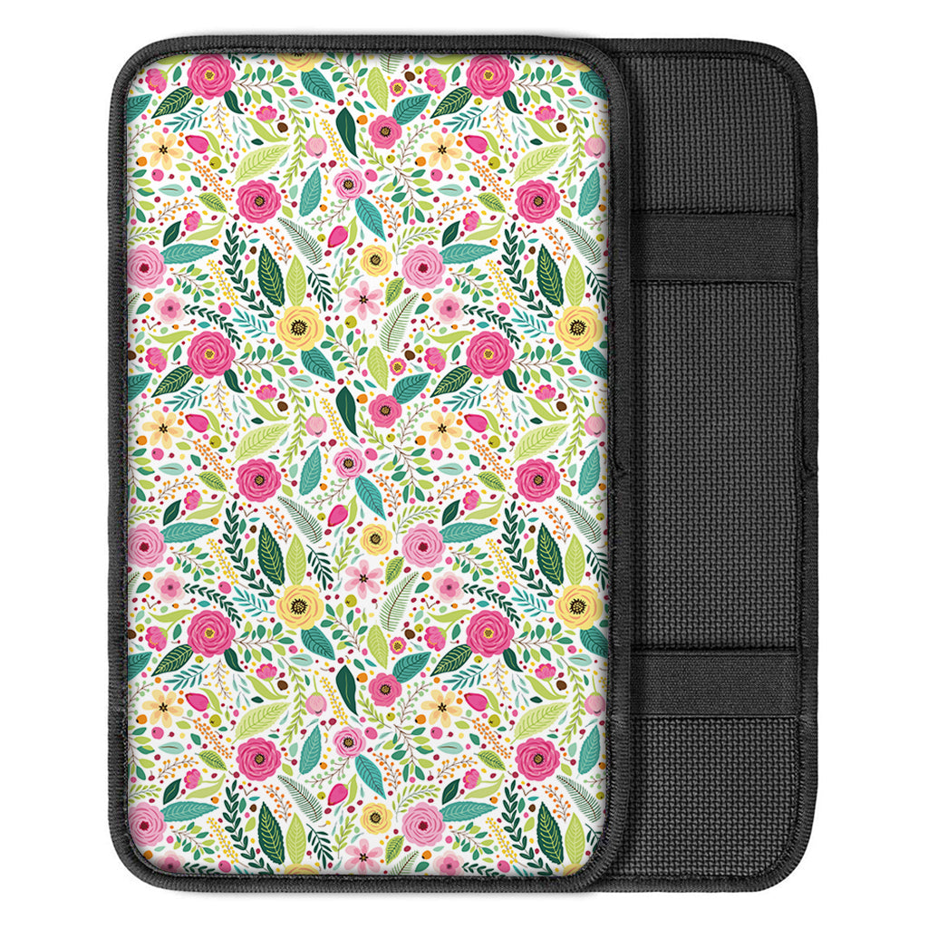 Girly Spring Flower Pattern Print Car Center Console Cover