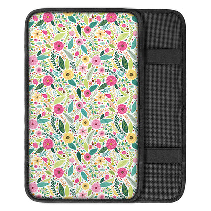 Girly Spring Flower Pattern Print Car Center Console Cover