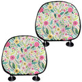Girly Spring Flower Pattern Print Car Headrest Covers