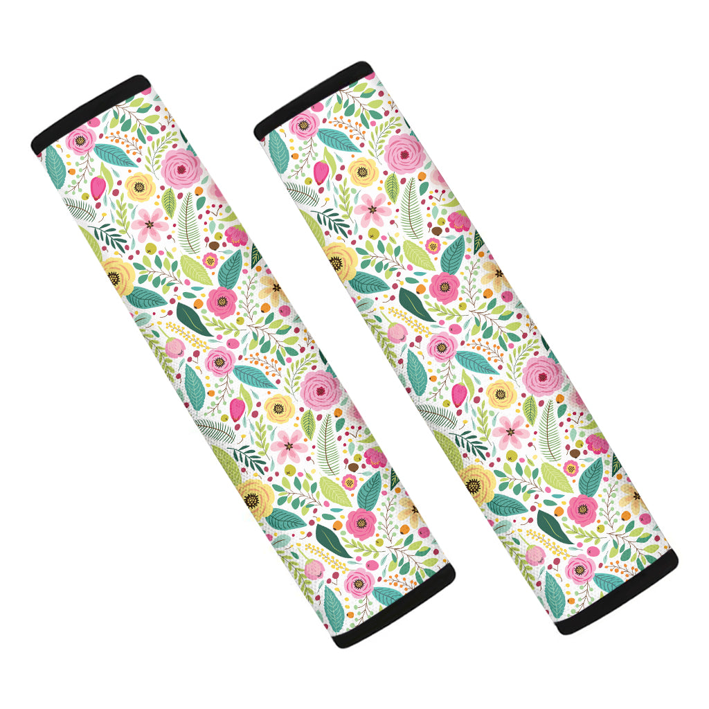 Girly Spring Flower Pattern Print Car Seat Belt Covers