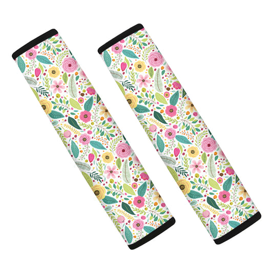 Girly Spring Flower Pattern Print Car Seat Belt Covers