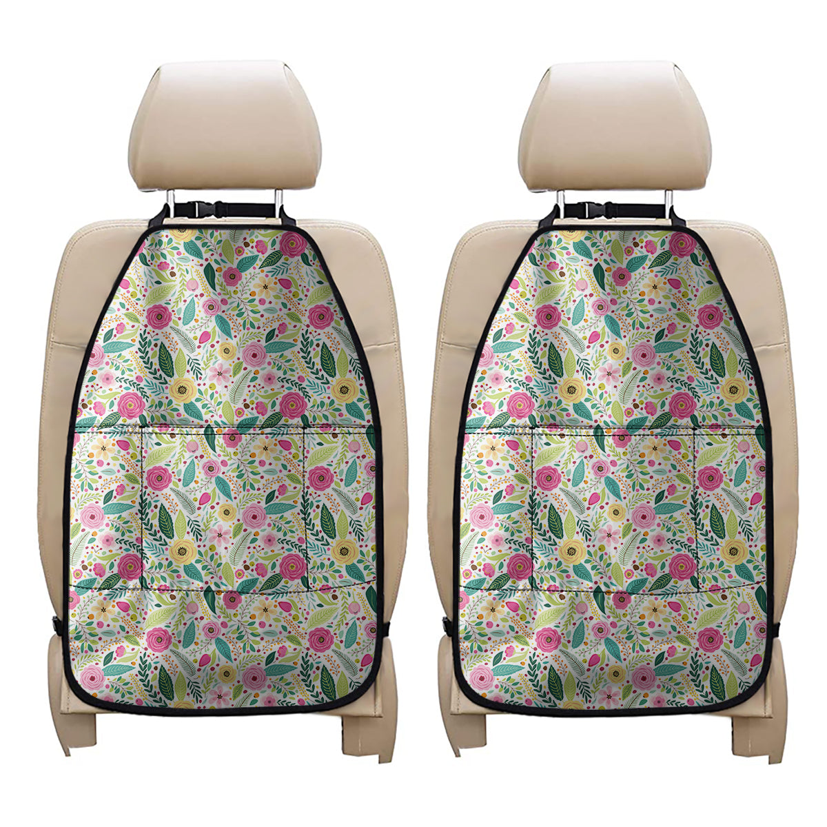 Girly Spring Flower Pattern Print Car Seat Organizers