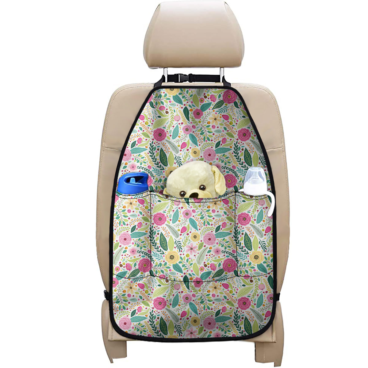 Girly Spring Flower Pattern Print Car Seat Organizers