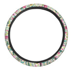 Girly Spring Flower Pattern Print Car Steering Wheel Cover