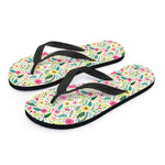 Girly Spring Flower Pattern Print Flip Flops