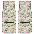Girly Spring Flower Pattern Print Front and Back Car Floor Mats