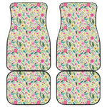 Girly Spring Flower Pattern Print Front and Back Car Floor Mats