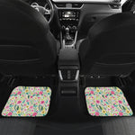Girly Spring Flower Pattern Print Front and Back Car Floor Mats