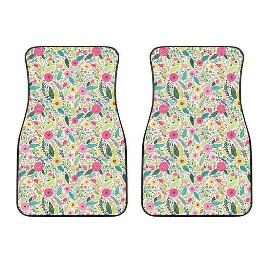 Girly Spring Flower Pattern Print Front Car Floor Mats