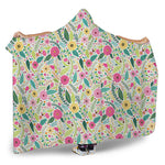 Girly Spring Flower Pattern Print Hooded Blanket