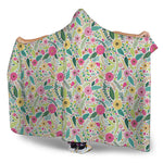 Girly Spring Flower Pattern Print Hooded Blanket
