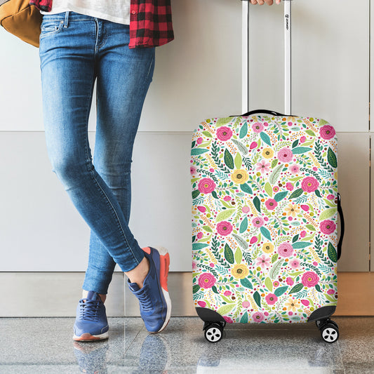 Girly Spring Flower Pattern Print Luggage Cover