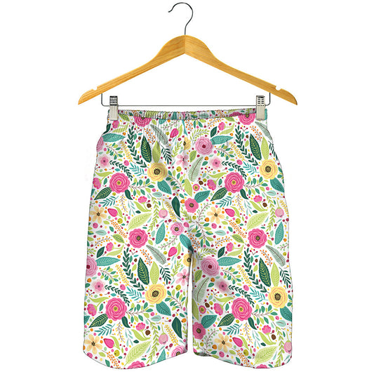 Girly Spring Flower Pattern Print Men's Shorts