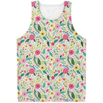 Girly Spring Flower Pattern Print Men's Tank Top