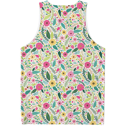 Girly Spring Flower Pattern Print Men's Tank Top