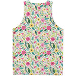 Girly Spring Flower Pattern Print Men's Tank Top