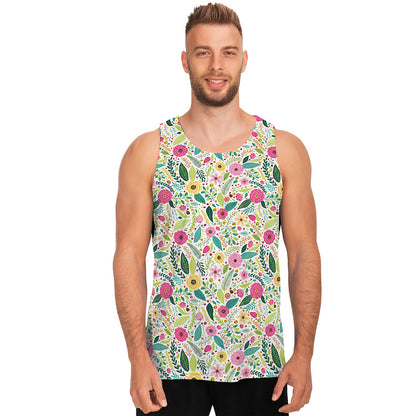 Girly Spring Flower Pattern Print Men's Tank Top