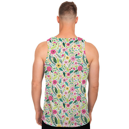 Girly Spring Flower Pattern Print Men's Tank Top