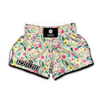 Girly Spring Flower Pattern Print Muay Thai Boxing Shorts